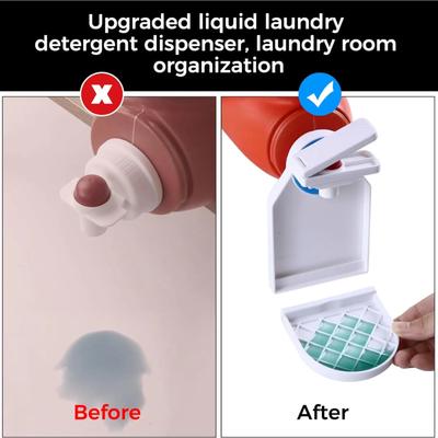 A Set of Laundry Detergent Dispenser Cup Holder, Upgraded Nozzle Button and Organization of the Laundry Cup Holder and Drip Tray