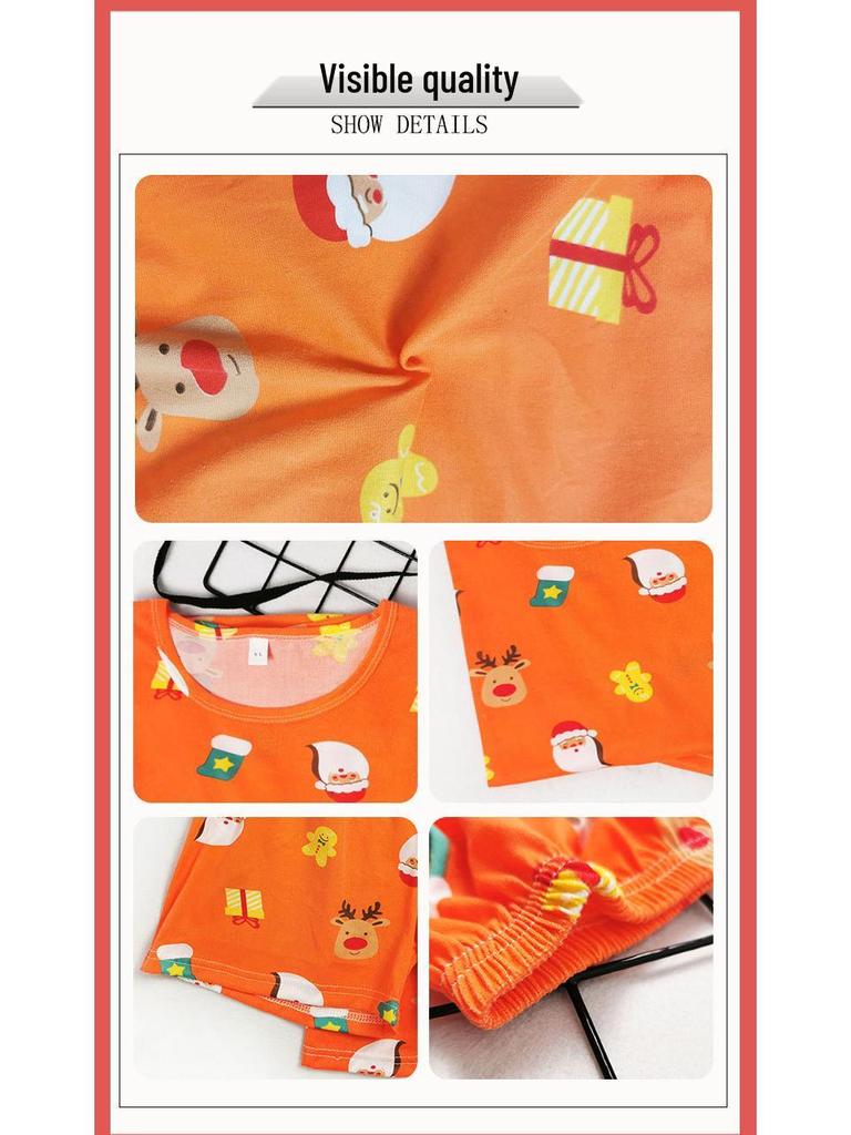 Women's Santa Claus Cartoon Short Sleeve Pajama Set - Soft, Comfortable Summer Loungewear