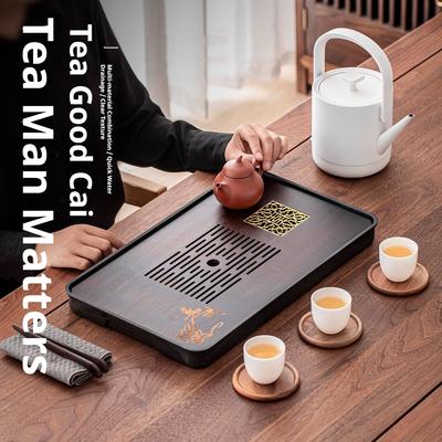 Gianxi Tea Tray 2025 New Home Small Water Storage Tea Table Tea  Tray Bamboo Tea Sea Light Luxury Dry Brewing Table Tea Tray