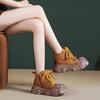 Women's Genuine Leather Thick-Soled Martin Boots - British Style Retro Brown Cowhide Short Boots for Autumn/Winter 2025