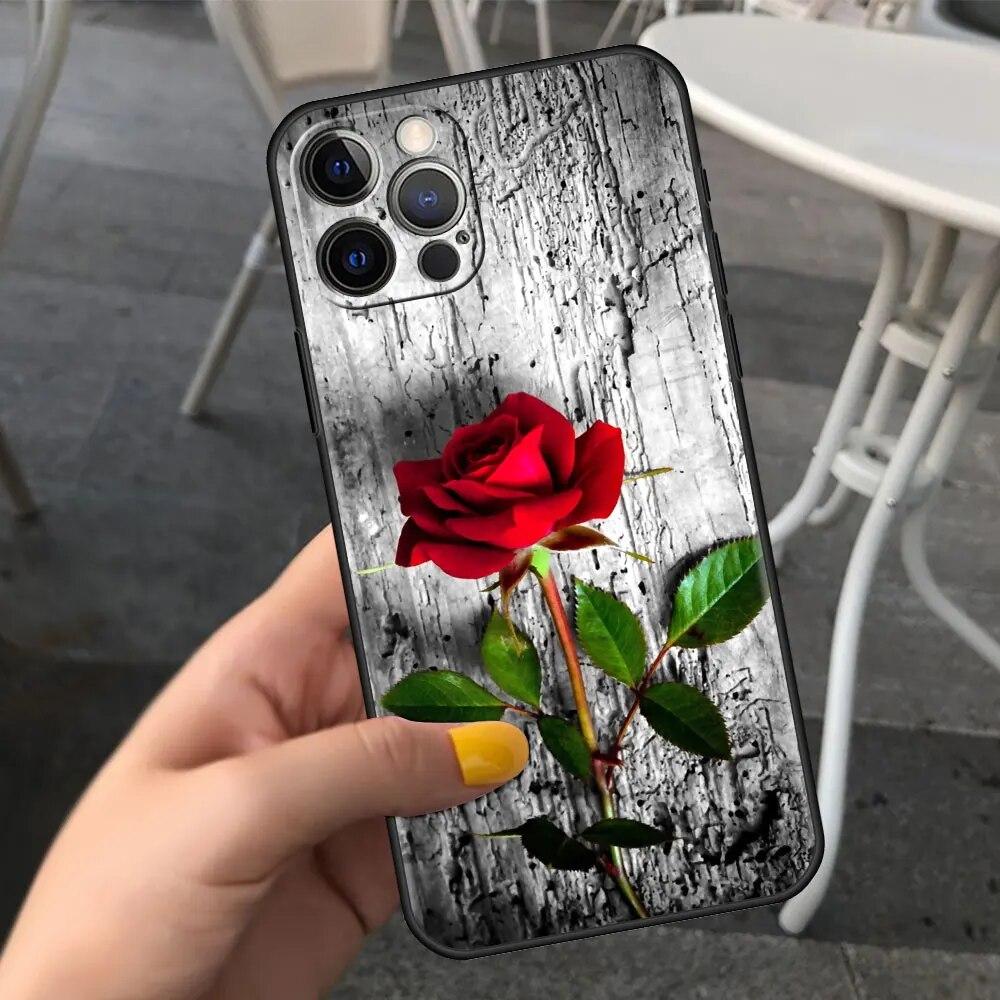 Husa de telefon cu flori de lux trandafiri pentru iPhone Samsung Galaxy Redmi Xiaomi Oppo OnePlus Note SA 7 8 9 10 11 12 13 14 20 21 22 23 53 54 Pro Max Plus Ultra