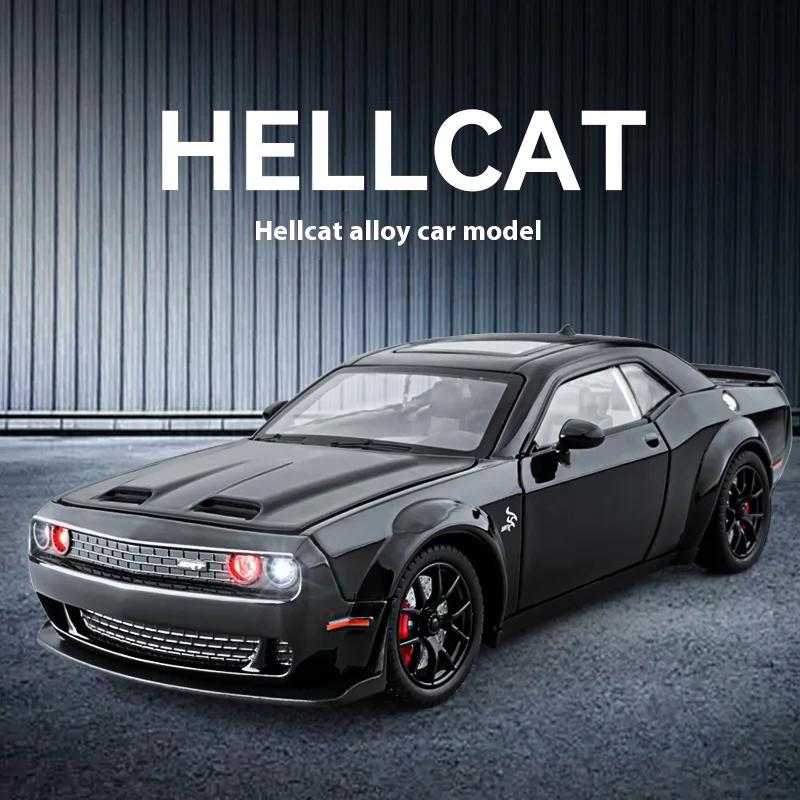 1/24 Dodge Challenger SRT Hellcat Redeye Muscle Alloy Diecast Car Model Computer Desktop DIY High Simulation Collection Ornament