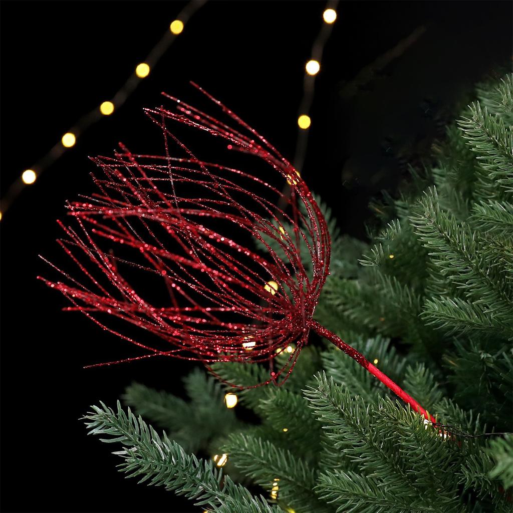 Velké řízky vánočního stromku, vánoční věncové dekorace, ozdoby na vánoční stromek, umělé třpytivé řízky.