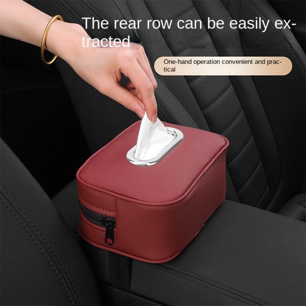 PU Leather Car Tissue Box Multifunctional Backseat Tissue Case Car Napkin Holder  Sun Visor