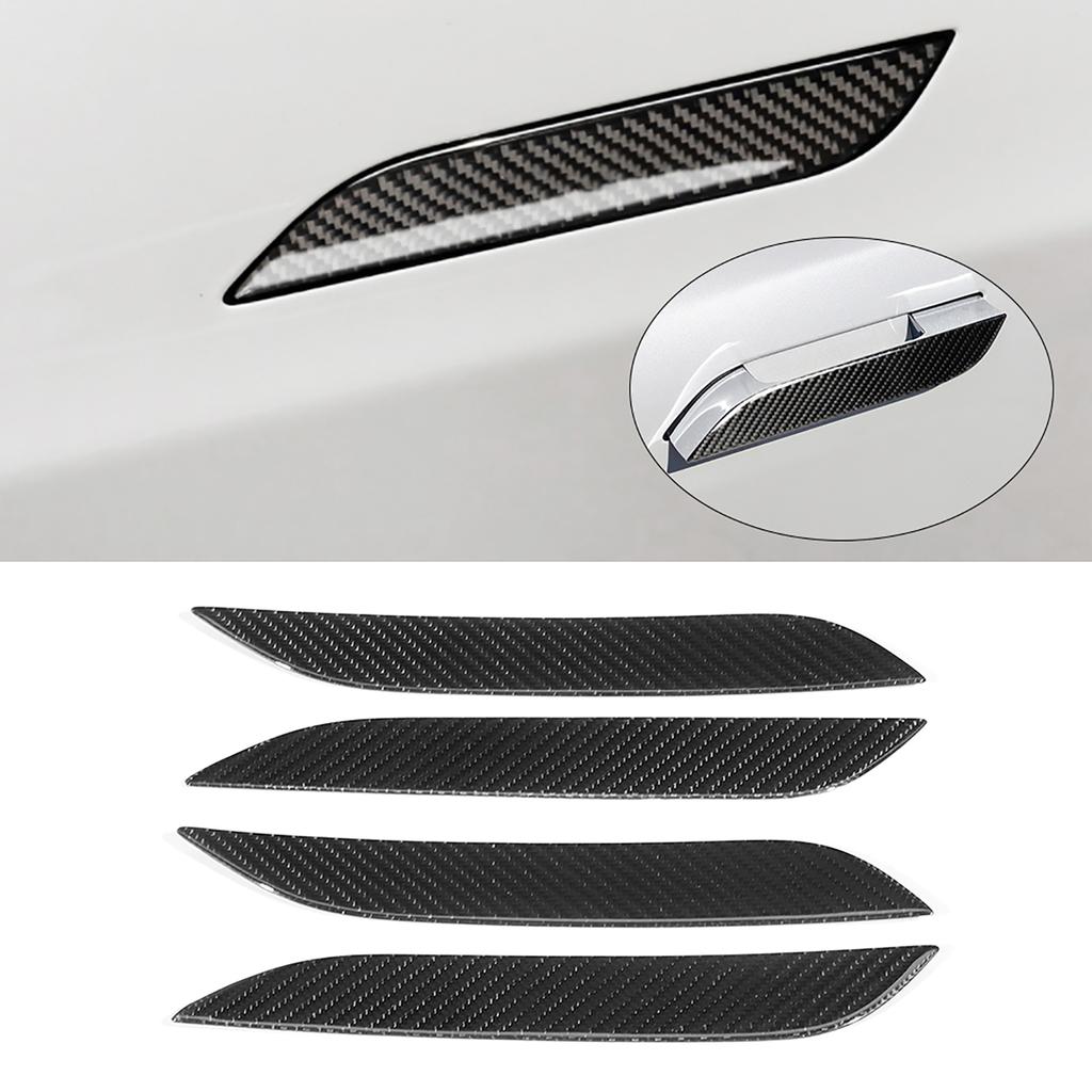 Carbon Fiber Car Door Handle Cover Trim Fits for Tesla Model S 16 18