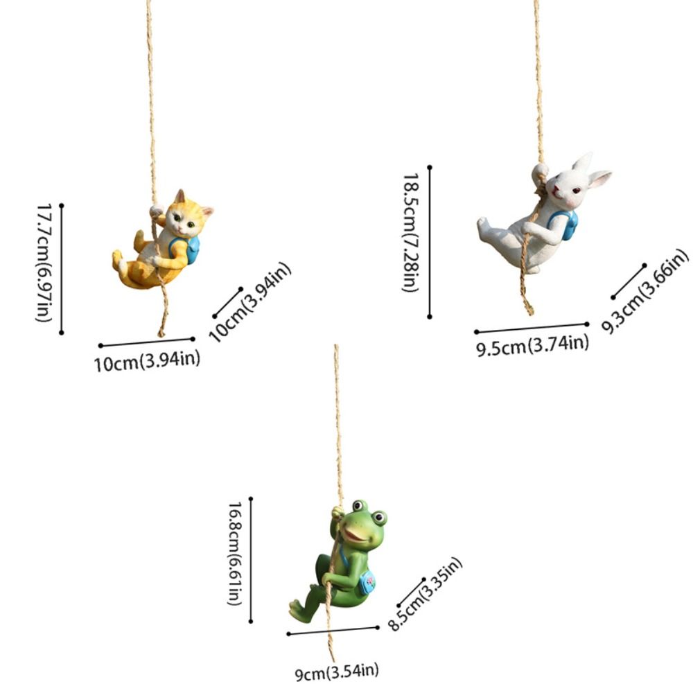 Figurine Design Animal Climbing Ornament Miniature Size Climbing Animal Statue  Balcony Decor