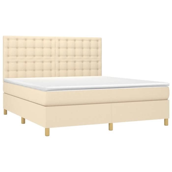 VidaXL Sommier à Lattes de Lit avec Matelas et LED, Lit Rembourré, Lit Double, Lit Adulte de Chambre à Coucher Intérieur, 3135778