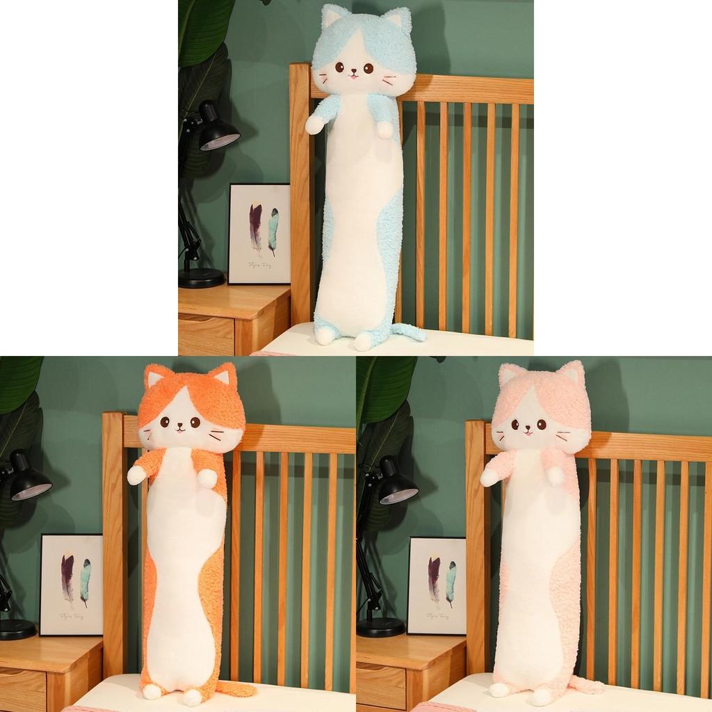 Long Happy Cat Plush Toy Cartoon Animal Stuffed Doll Room Decoration Gift Kids