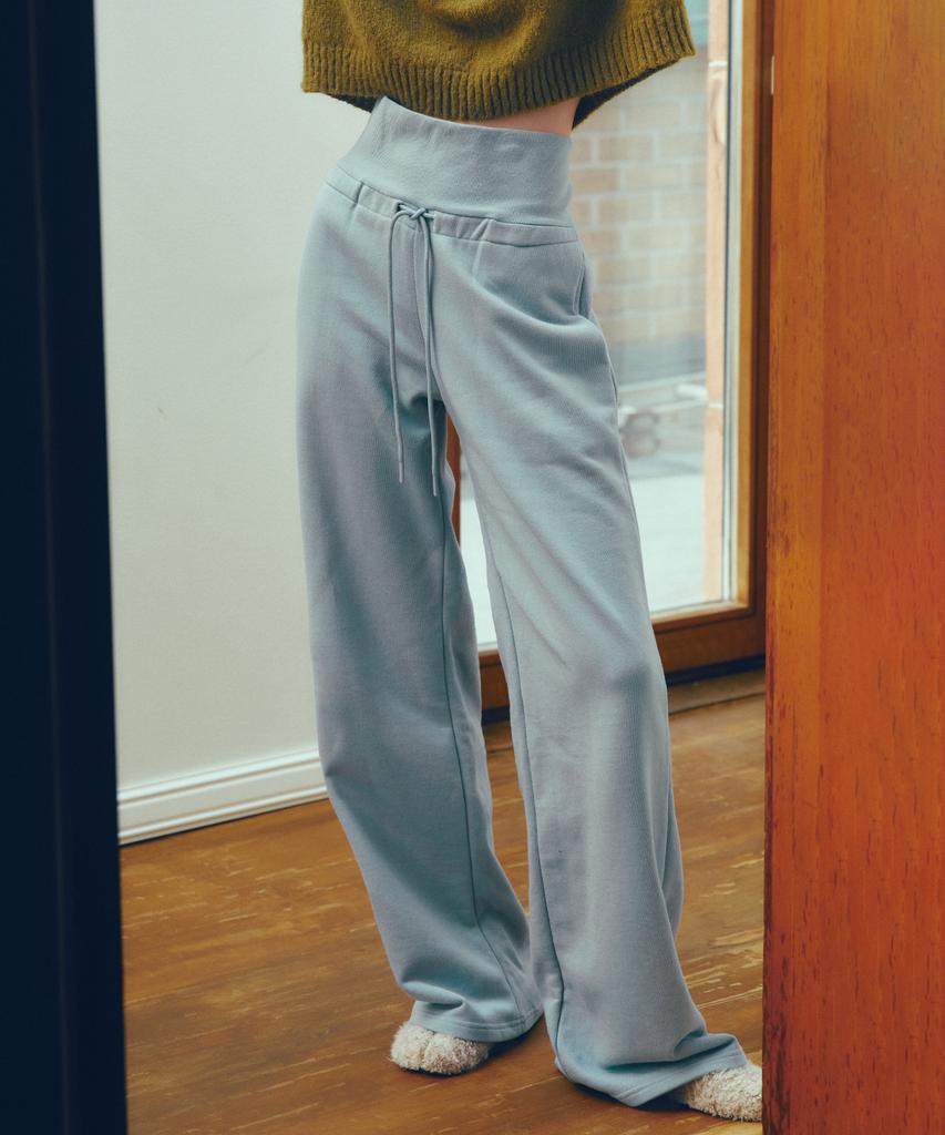 CITTA Every Day Relaxed Wide Band Boot-Cut Pants_Ctb559(Sky Blue)