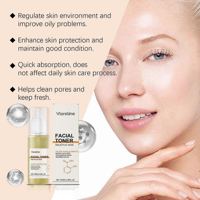 Salicylic Acid Toner Spray, Soft and Delicate Skin Moisturizing Daily Wet Facial Essence