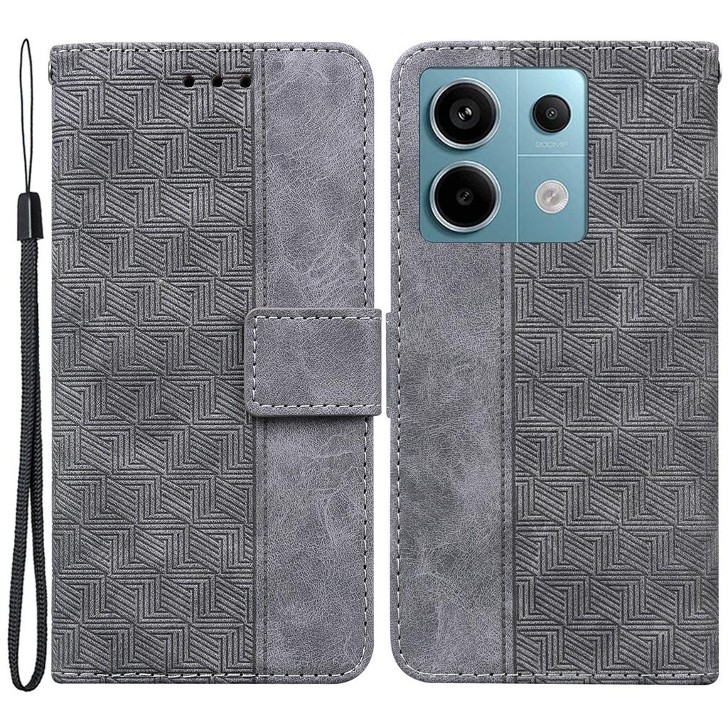 For Xiaomi Redmi Note 13 Pro 5G/Poco X6 5G Leather Flip Phone Case Wallet Cover Geometry Pattern