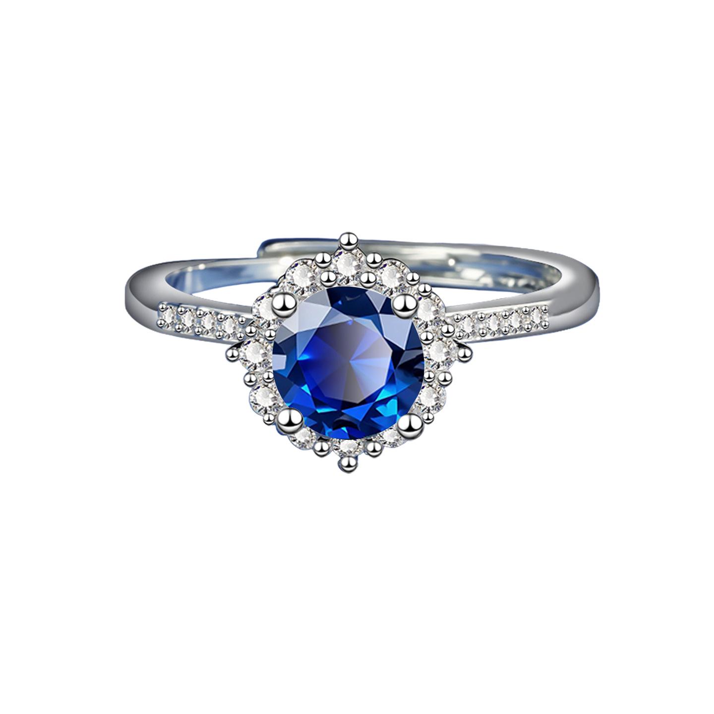 Elegant Diana Style Ring: Eco-friendly Copper, Full Diamond Pave, Versatile for Work and Romance Adjustable