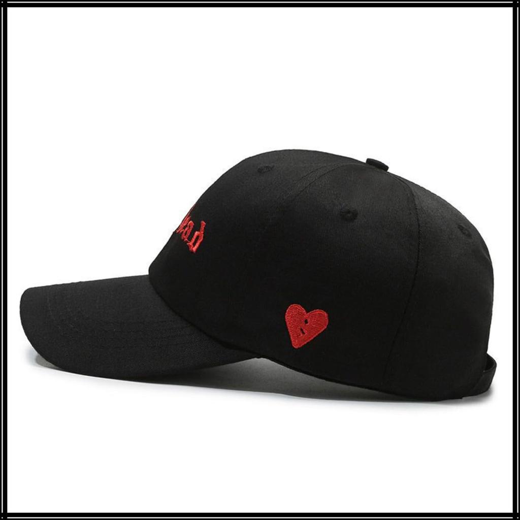 Embroidered Heart Design Free Casual CZ803 [White Fang] Hat, Size, Sports, Cap, Men's, Women's, (Black)