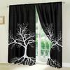 2pcs Tree Pattern Curtains Decorative Curtains 2Panels Black White Window Treatment For Bedroom Office Kitchen Living Room