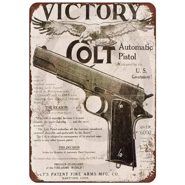 Vintage Pistole Metall Zinn Zeichen Ruger Smith Wesson Poster für Café Garage Bar Club Mann Höhle dekorative Wand kunst Gemälde