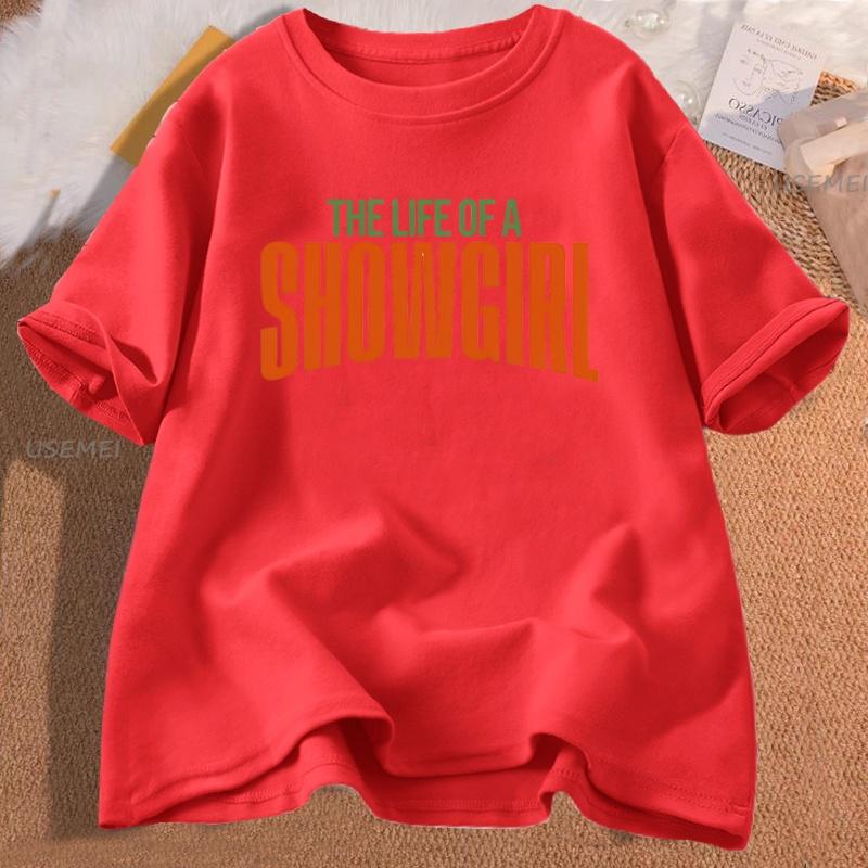In My Showgirl Era Tshirt Showgirl Life Print Tshirt Causal Cotton Short Sleeve Round Neck Tshirts Harajuku Ladies Clothes Top S