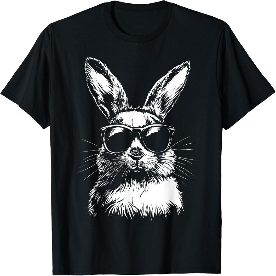 Rabbit Easter Bunny Sunglasses T-Shirt XXXXXL чёрный