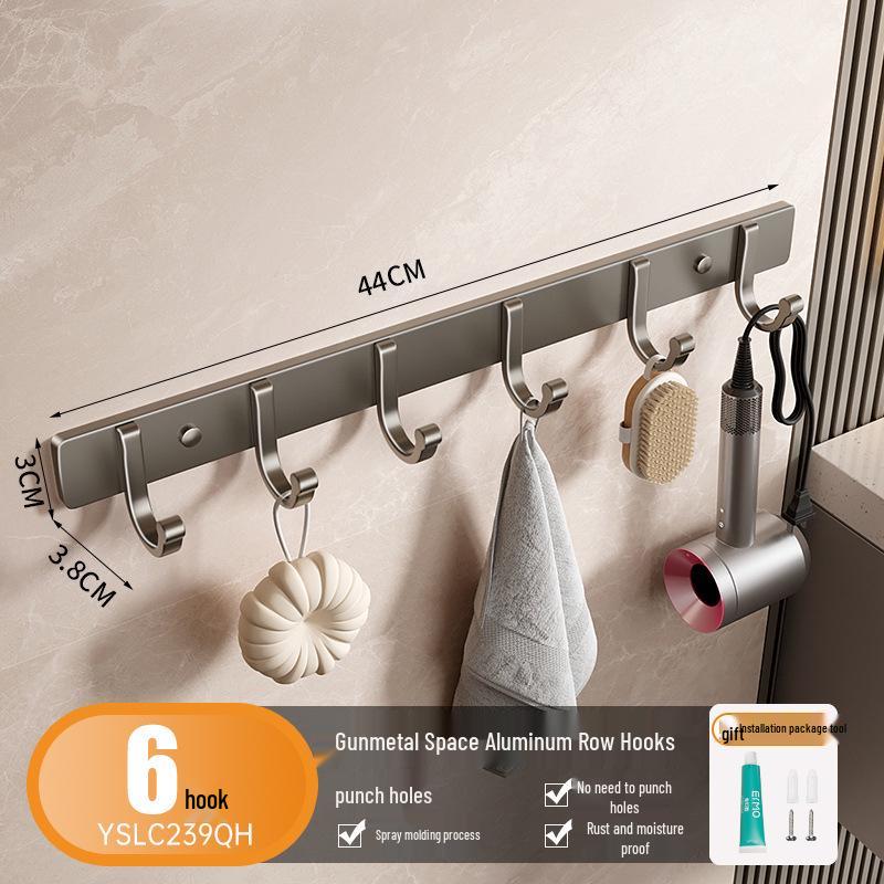 Punch-Free Space Aluminium-Klebehaken für Badezimmer, Küche und zum Aufhängen von Kleidern