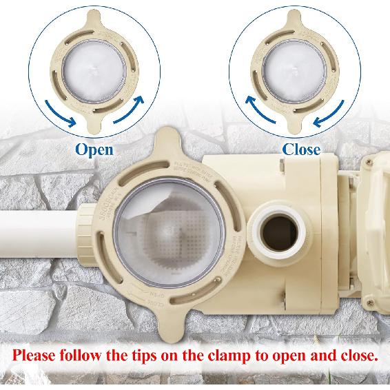 350090 Clamp and 350091 Lid Replacement for Superflo Inground Pool and Spa Pumps,Include O-Ring,Complete Pool Pump Locking Ring Aftermarket Part.