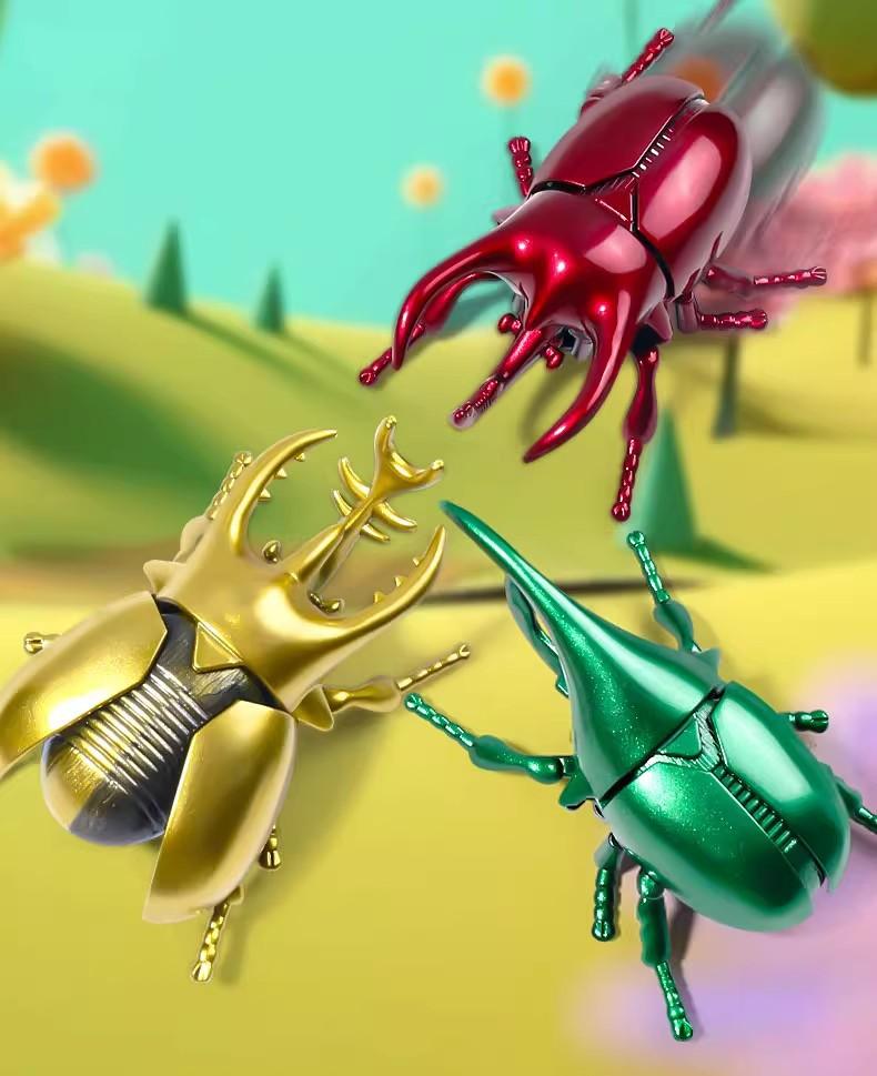 2 Stück Pädagogisches Aufzieh-Einhornkäfer-Spielzeug Baby Kinder Jungen Krabbel-Insekt Simulationsspielzeug Erleuchtung Spaß Geburtstagsfeier Geschenke