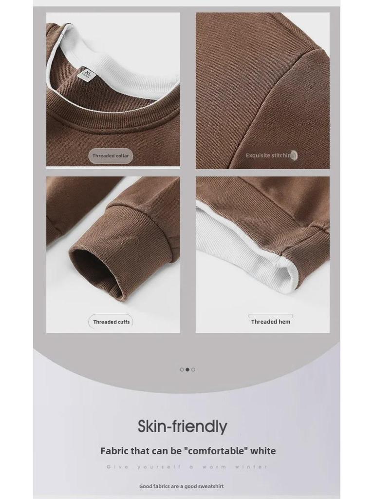 Men's Autumn Long-Sleeve Heavyweight Fake Two-Piece Sweatshirt