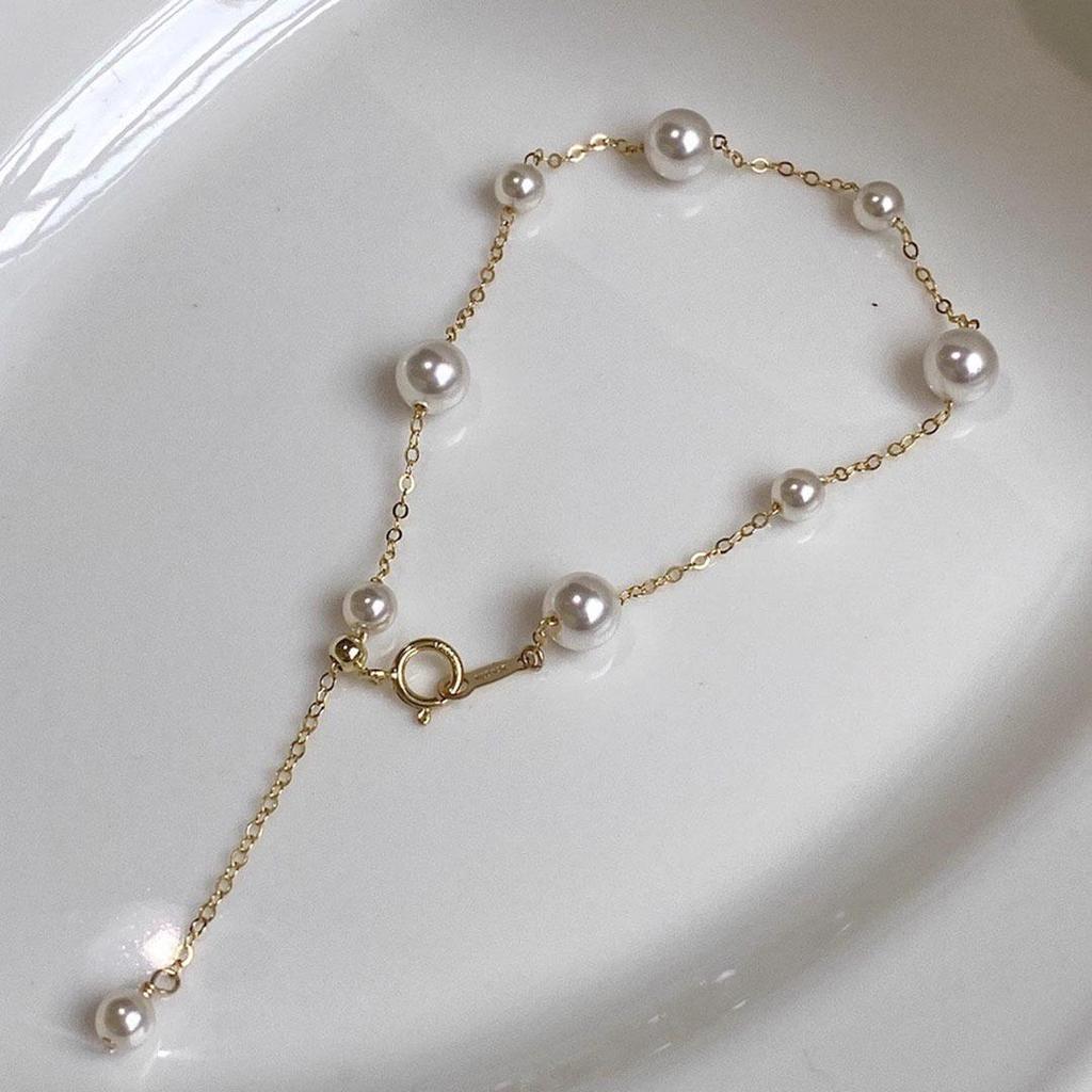 Gradient Starry Sky Pearl Bracelet - Women's 14k Gold-Filled Luxury Hand Jewelry