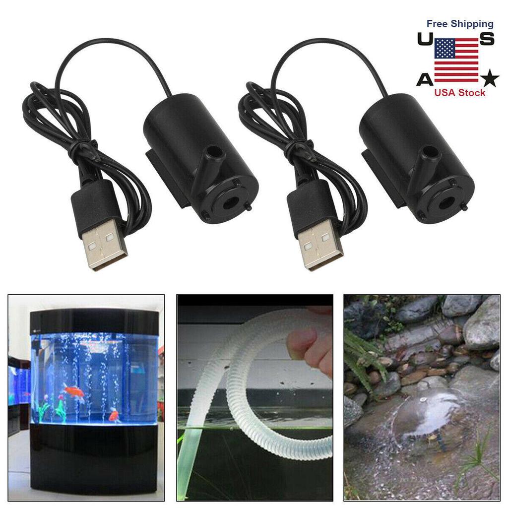 USB Plug 1M Cable Mute Small Water Pump Mini Submersible Pump 5V 1.0A Tools USA