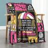 Pink Volleyball Customize Your Name Blanket Multi-purpose Personalized Blanket Comfortable Great for Livingroom Sofa Seaside Home Decor