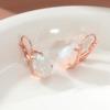 Fashion Rose Gold Color Water Droplet Inlaid Imitation Opal Dangle Earrings for Women Delicate Engagement Party Earrings