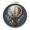 1-teiliges Stickset mit Heißluftballon- und Blumenmuster, inklusive Werkzeug