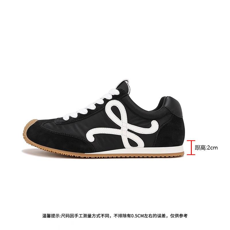 Cowhide Version~ Wang Yibo Has the Same Style of German Training Shoes, Women's Inner Height-increasing Shoes, Thick-soled Crooked Mouth Casual Spo