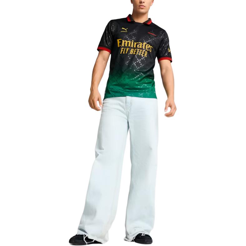 Puma AC Mailand x Off-White Replica Fußballtrikot Puma Schwarz/Powergrün Herren Oberteile 783001-01