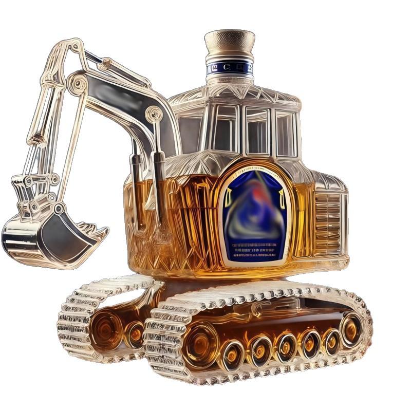 Bottiglia di Vino, Design Accattivante, 350ml, Caraffa per Whiskey a Forma di Escavatore Novità, Caraffa Bicchiere per Whiskey a Forma di Escavatore, Versamento Facile e Preciso
