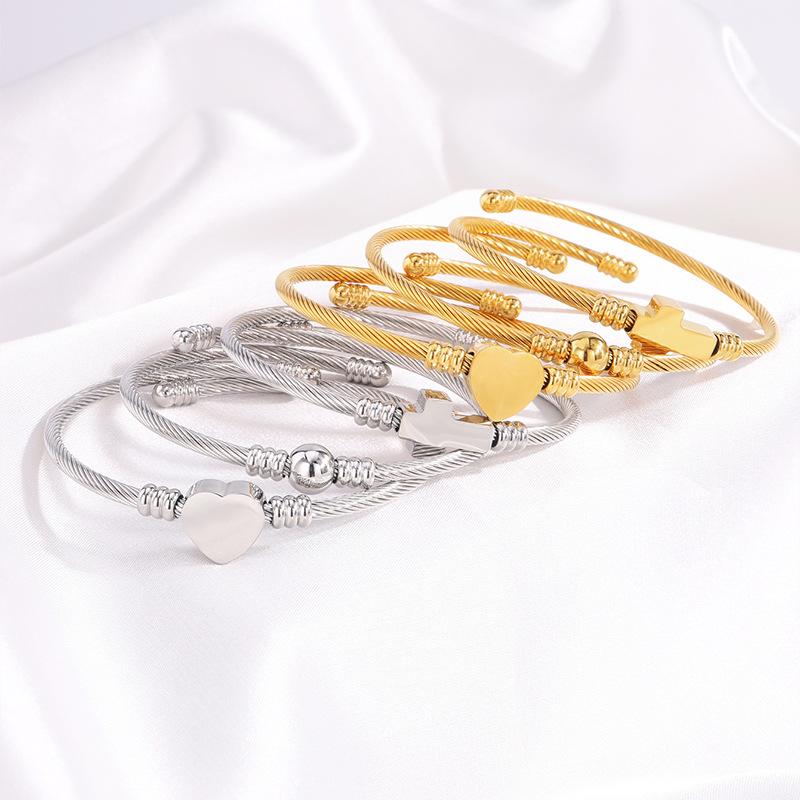 Love Wire Cross Beaded Open Female European and American Simple Design Niche Bracelet