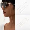 Metal Eyeglass Chain Strap Lightweight Eyewear Retainer Necklace with Beaded Design for Glasses and Sunglasses Frames