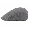 Flat Top Painter Hat Herringbone Newsboy Cap Casual Men Beret  Male