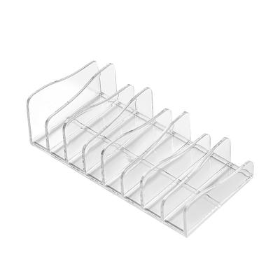 Scaffale da tavolo per ombretti in plastica trasparente, organizer per palette trucco a scomparti multipli, portaoggetti cosmetici