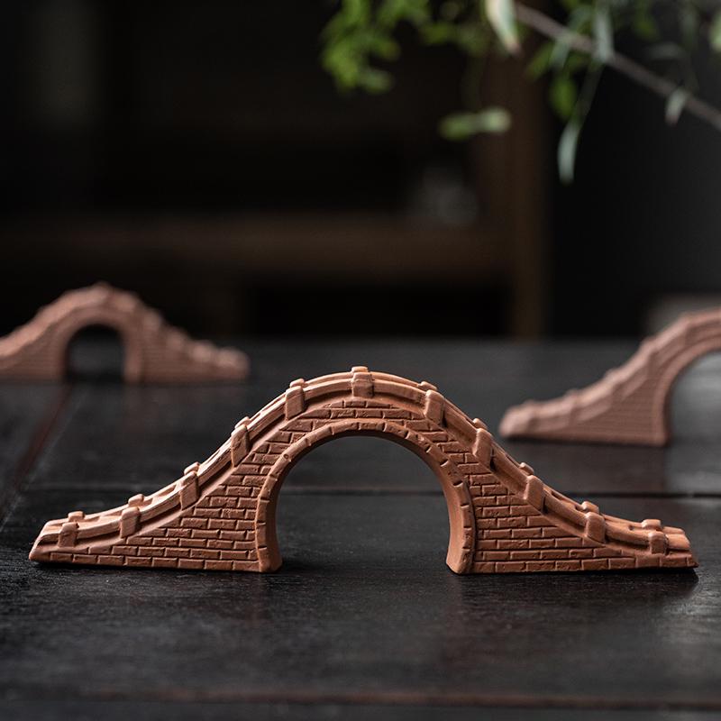 Ceramic Stone Arch Bridge Ornament for Micro Landscapes, Fish Tanks, or Zen Gardens
