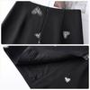 Elegant Heart Print Black Midi Skirt for Women - 2026 Spring/Autumn Trendy Age-Defying Straight Suit Style