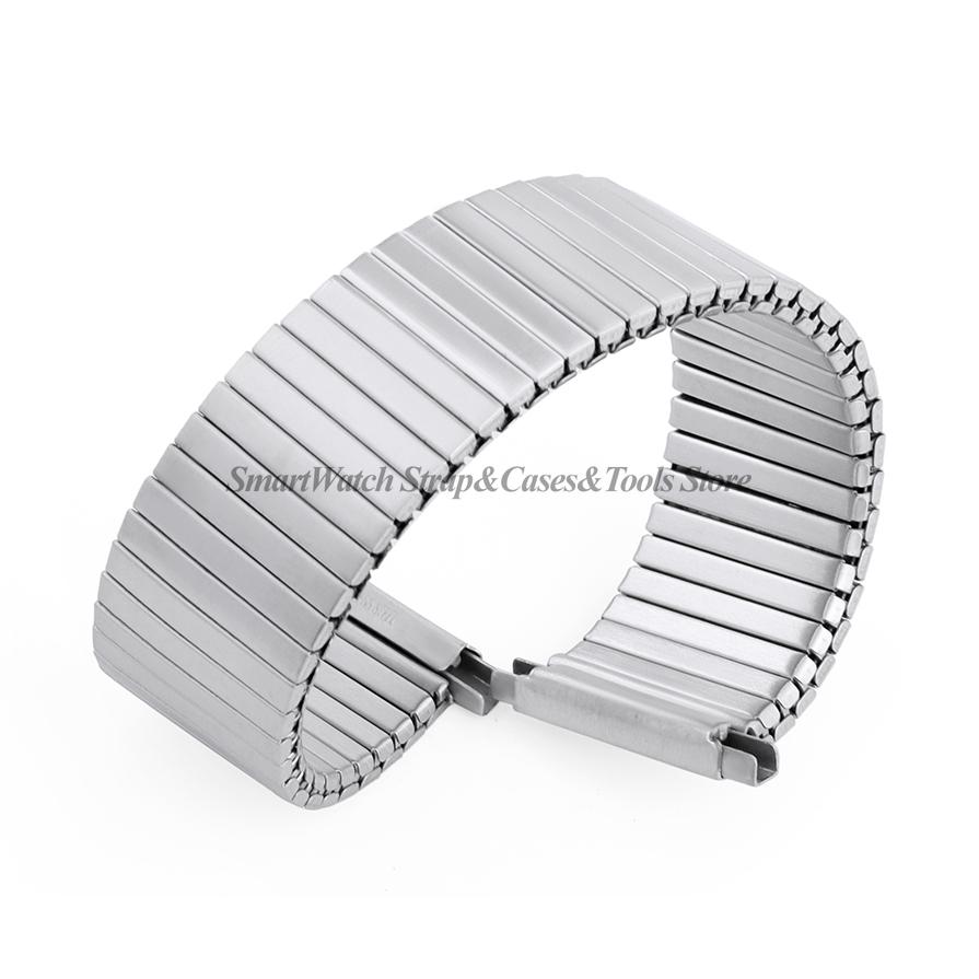 18mm 20mm 22mm Ρυθμιζόμενο Πλάτος Ελαστικός Ιμάντας Επέκτασης Ανοξείδωτο Ατσάλι Λουράκι Ρολογιού Βουρτσισμένο Ασημί Γυναικείο Ανδρικό Βραχιόλι Αξεσουάρ