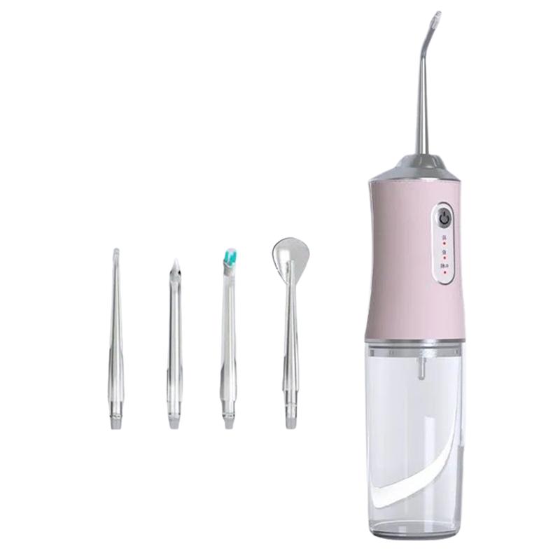

Portable Oral Irrigator Portable Electric Telescopic Irrigator 3 Modes, 4 Nozzles B розовый