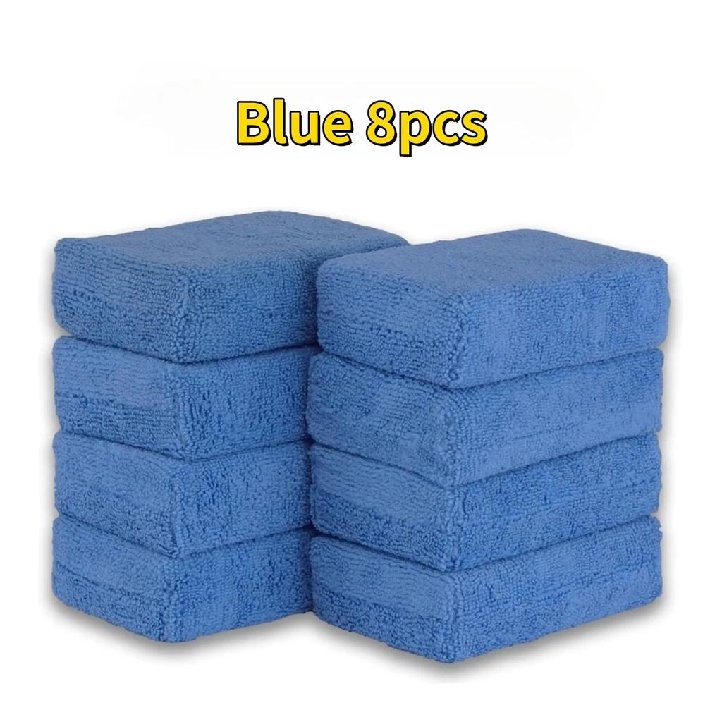 8PCS Microfiber Car Wax Applicator Pads, Soft Auto Detailing Sponge for Paint Polishing & Cleaning