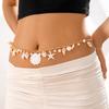 Holiday Style Sexy Rice Bead Waist Chain Set, Ladies Beaded Shell Beach Body Chain