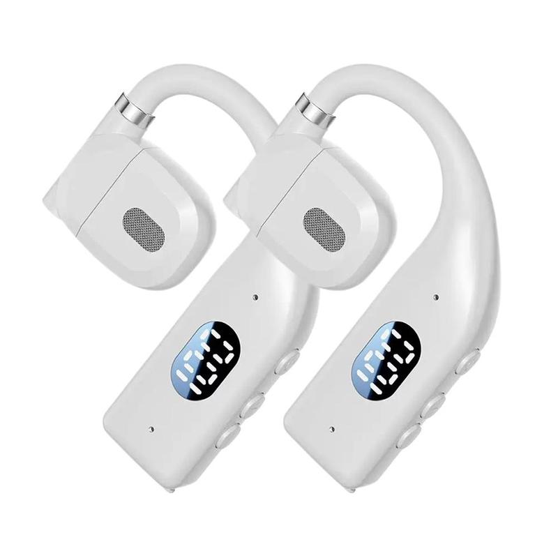 Single Earhook Wireless Bluetooth Headset Sports Earphone with LED Display Noise Reduction Calling Earpiece for Gym Running 1PCS
