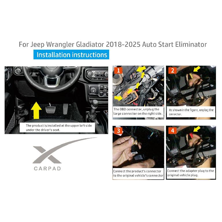 Auto Start Stop Eliminator for Jeep Wrangler JL JLU 2018-2025 and Gladiator JT -2025 Upgrade Plug Play Engine System Cable Easy tallation(Not fit