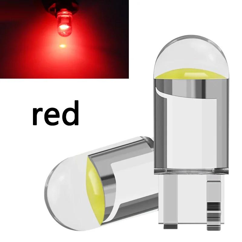 Car LED T10 W5W Canbus Glass COB 6000k Reading Dome Lamp Marker Wedge License PlateLight Bulb 168 194 192 DC 12V White Blue Red