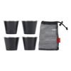 4Pcs Small Metal Cups 304 Stainless Steel Stackable Shatterproof Metal Drinking Glasses with Mesh Bag for Camping Picnic