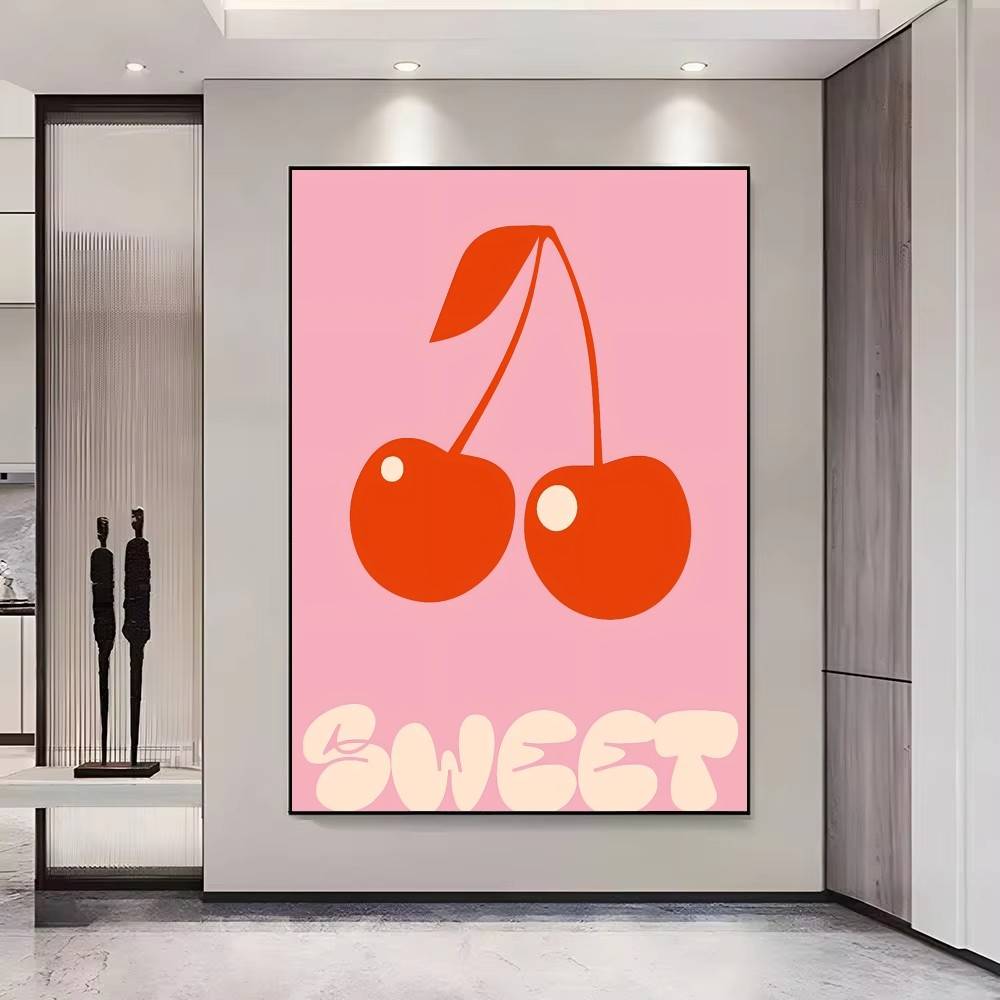 Cartoon Trendy Retro Aesthetic Pink Card Posters Fancy Wall Sticker for Living Room Bar Decoration Wall Decor