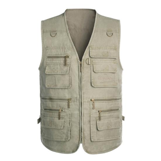 Waistcoat Plus Size Breathable Cotton Men Fishing Multi Pockets Vest Jacket for Shooting
