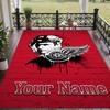 Custom Text Printed Rug Detroit Red Wings Non Slip Floor Carpet For Home Room Decor